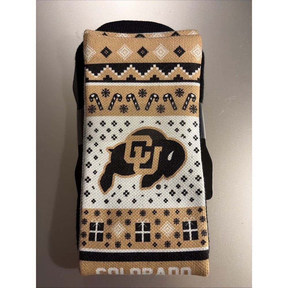 Rock Em Colorado Buffaloes Mascot NCAA Crew Socks (L/XL) - Holiday